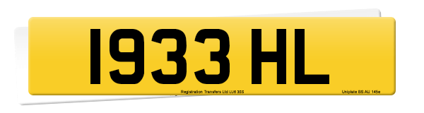Registration number 1933 HL