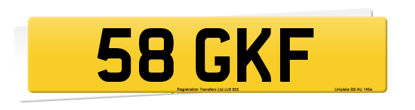 Registration number 58 GKF
