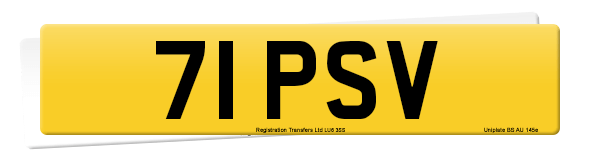 Registration number 71 PSV
