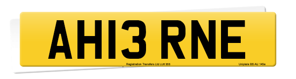 Registration number AH13 RNE