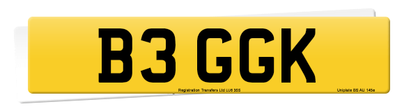 Registration number B3 GGK