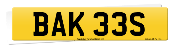 Registration number BAK 33S