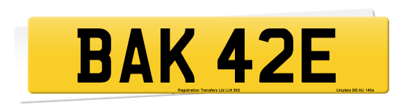Registration number BAK 42E