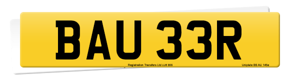 Registration number BAU 33R