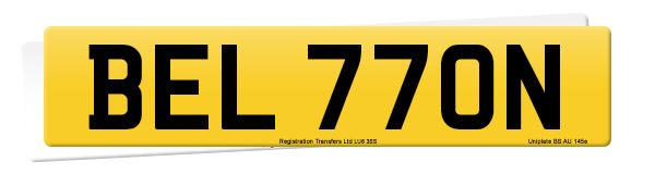 Registration number BEL 770N