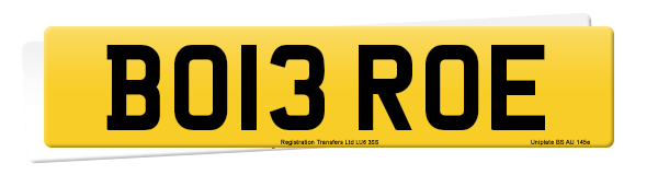 Registration number BO13 ROE