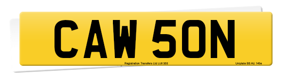 Registration number CAW 50N