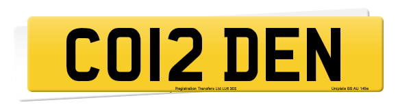 Registration number CO12 DEN