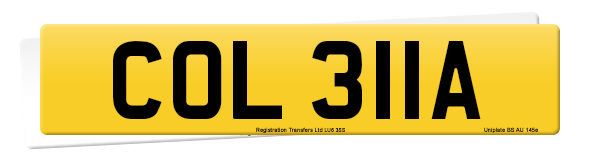 Registration number COL 311A