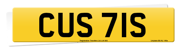 Registration number CUS 71S