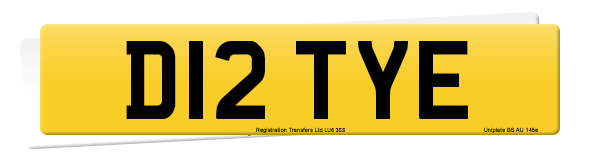 Registration number D12 TYE