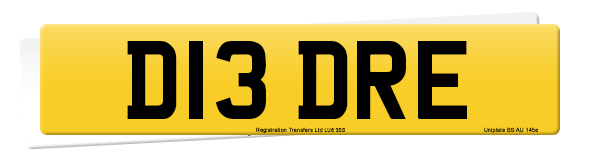 Registration number D13 DRE