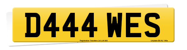 Registration number D444 WES