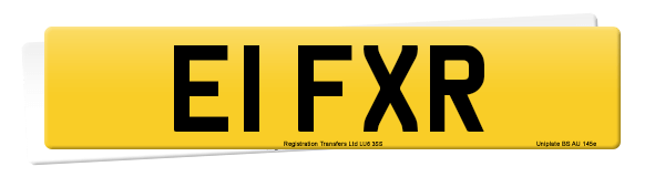 Registration number E1 FXR