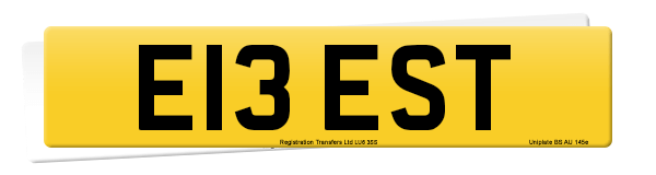 Registration number E13 EST