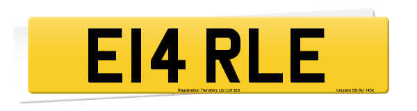 Registration number E14 RLE