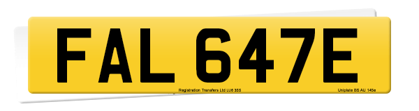 Registration number FAL 647E