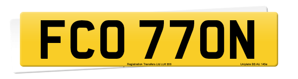 Registration number FCO 770N