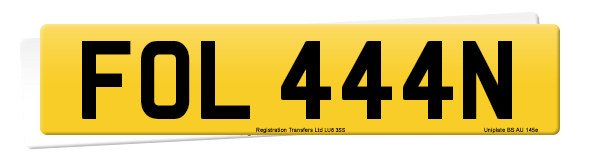 Registration number FOL 444N