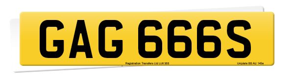 Registration number GAG 666S