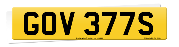 Registration number GOV 377S
