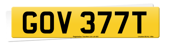 Registration number GOV 377T