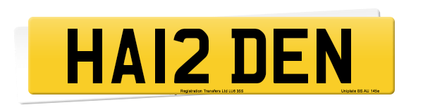 Registration number HA12 DEN