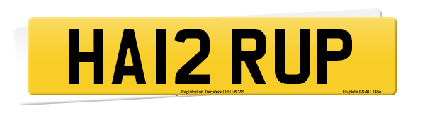 Registration number HA12 RUP
