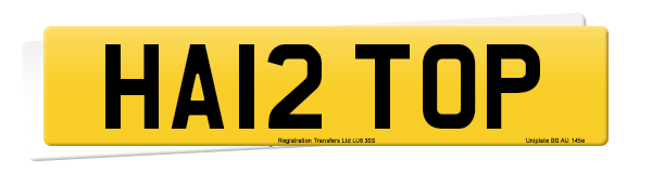 Registration number HA12 TOP