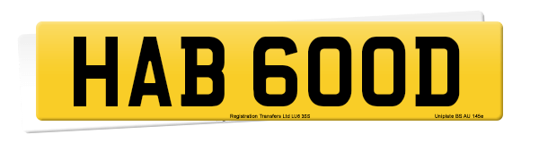 Registration number HAB 600D