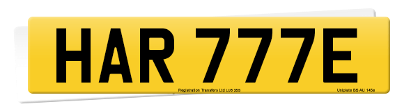 Registration number HAR 777E