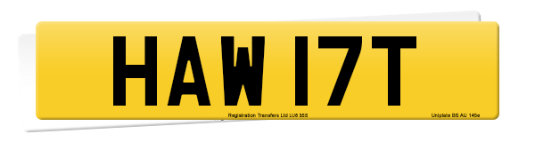 Registration number HAW 17T