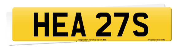 Registration number HEA 27S