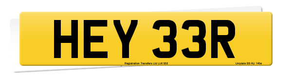 Registration number HEY 33R
