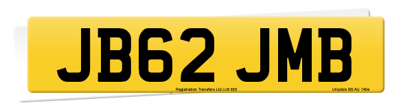 Registration number JB62 JMB