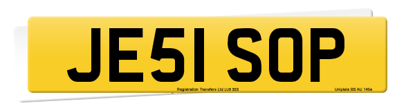 Registration number JE51 SOP