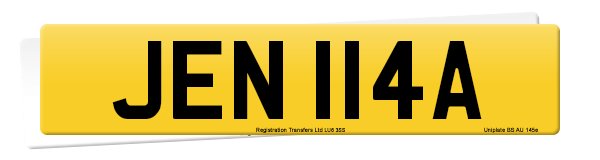 Registration number JEN 114A
