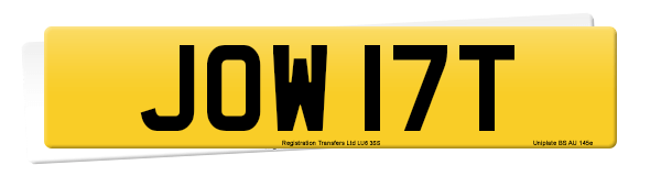 Registration number JOW 17T