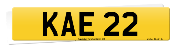 Registration number KAE 22