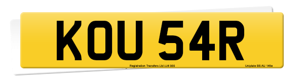 Registration number KOU 54R