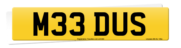 Registration number M33 DUS