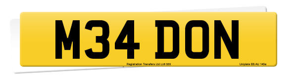 Registration number M34 DON