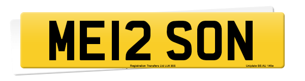 Registration number ME12 SON