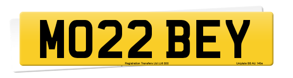 Registration number MO22 BEY