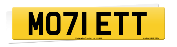 Registration number MO71 ETT