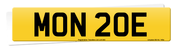 Registration number MON 20E