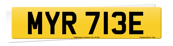 Registration number MYR 713E