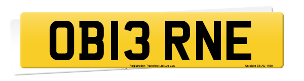 Registration number OB13 RNE