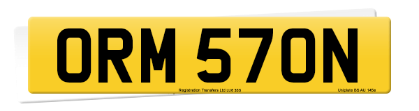 Registration number ORM 570N