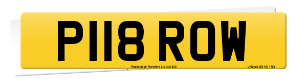 Registration number P118 ROW